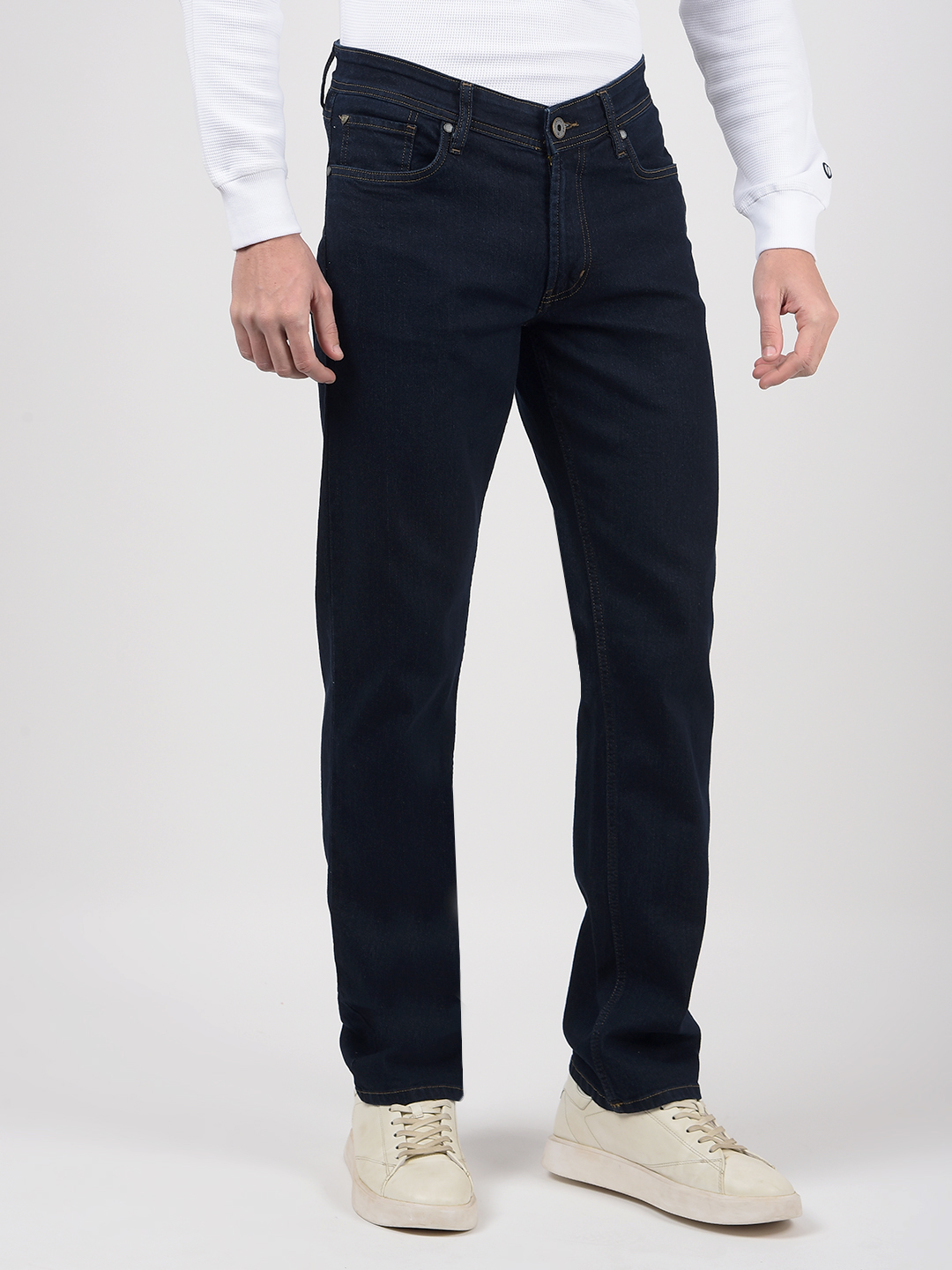 Numero Uno Men Solid Dark Blue Jeans